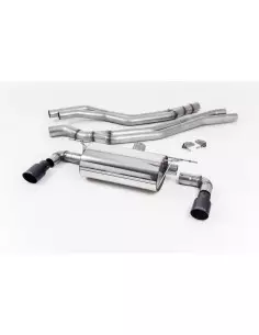 BMW M140i F20/F21 B58 Milltek Sport Cat-Back 2x 90 svarta GT utblås utan avgasventiler - Resonated (dämpad)