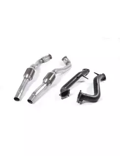 Audi S7 4,0TFSi V8 C7 Milltek Sport Downpipes som är med svart coating och 100 cells racekatalysatorer