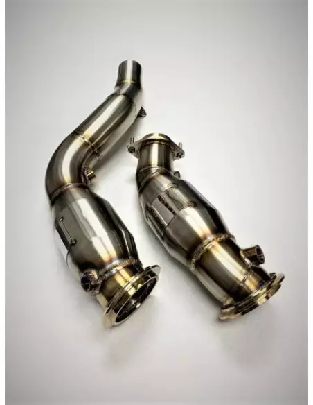 BMW M4 F82 S55 Evolution Racewerks downpipes med racekatalysatorer 200Cell