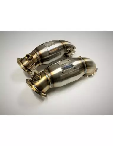 BMW M5 F90 S63M (för bilar utan OPF) Evolution Racewerks downpipes med racekatalysatorer 200Cell