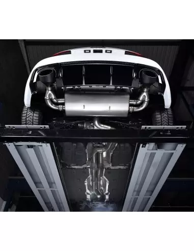 Audi RS3 2,5TFSi Sportback 8V Milltek Sport 3" Cat-Back 150 X 95 Svarta ovala utblås med avgasventiler - Resonated (dämpad)