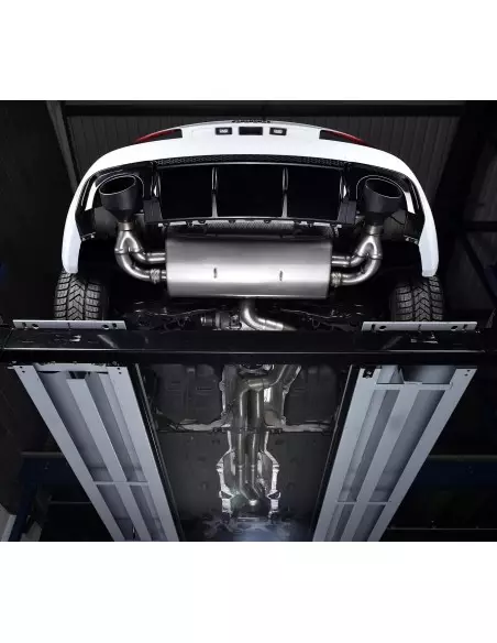 Audi RS3 2,5TFSi Sportback 8V Milltek Sport 3" Cat-Back 150 X 95 Svarta ovala utblås med avgasventiler - Resonated (dämpad)