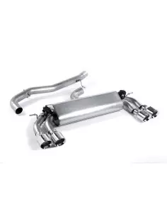 Audi S3 2,0TFSi OPF 3-D 8V Milltek Sport 3" Cat-Back 4x 100 chrome GT utblås (med original avgasstyrning) - Non-Resonated (mindr