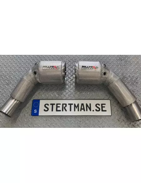 Audi RS6 4,0TFSi C8 Milltek Sport 3,15" Downpipes med värme skydd utan katalysatorer (till original avgassystem efter partikelfi