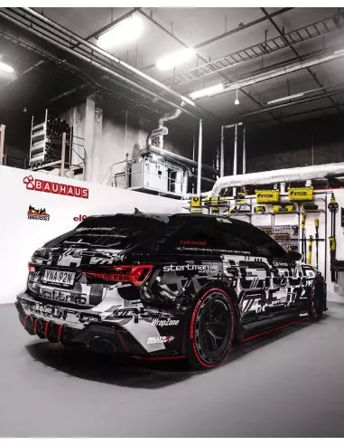 Audi RS6 4,0TFSi C8 Milltek Sport 3,15" Från främre ljuddämpare (delning) och bakåt 2x Svarta Ovala utblås med avgasventiler