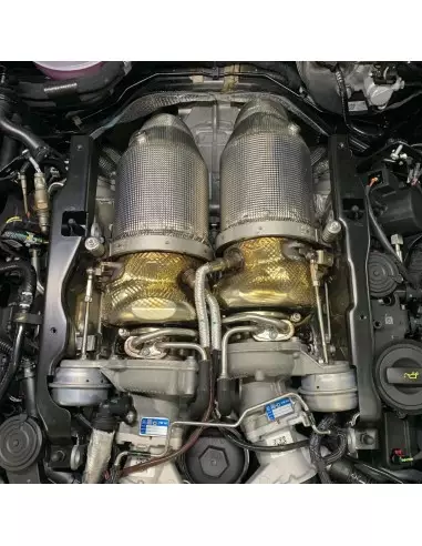 Audi RS6 4,0TFSi C8 Milltek Sport 3,15" Downpipes med värme skydd utan katalysatorer (till original avgassystem efter partikelfi