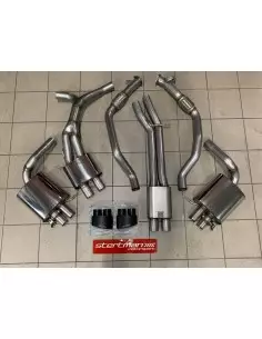 Audi RS5 2,9TFSi B9 Milltek Sport 3" Cat-Back 2x 170x107 Svarta Ovala utblås med avgasventiler - Non-Resonated (mindre-dämpad)