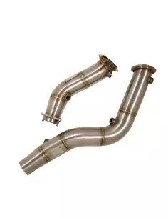 BMW M2 Competition S55 F87 Evolution Racewerks downpipes utan katalysatorer