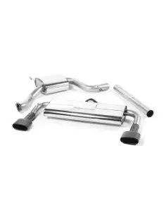 Seat Leon 2,0TFSi Cupra 3 & 5 dörrars Milltek Sport Cat-Back 2x 152x76 Ovala svarta utblås - Resonated (dämpad)