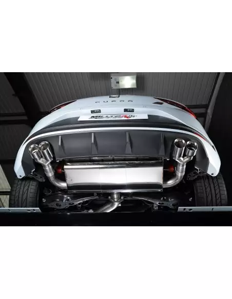 Seat Leon 2,0TFSi Cupra 3 & 5 dörrars Milltek Sport Cat-Back 4x 80 Chrome GT utblås - Non-Resonated (mindre-dämpad)