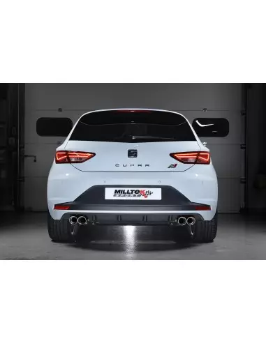 Seat Leon 2,0TFSi Cupra 3 & 5 dörrars Milltek Sport Cat-Back 4x 80 Chrome GT utblås - Non-Resonated (mindre-dämpad)