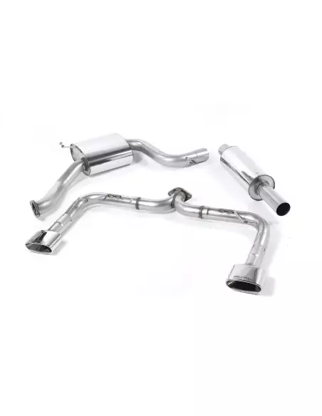 Seat Leon 2,0TFSi Cupra 3 & 5 dörrars Milltek Sport Cat-Back 2x 152x76 Ovala chrome utblås - Non-Resonated (mindre-dämpad)