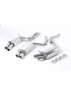 Audi S5 3,0TFSi Sportback B8 Milltek Sport Cat-Back Resonated (dämpad) 4x 80 chrome GT utblås 2