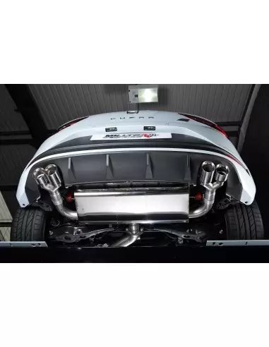 Seat Leon 2,0TFSi Cupra 3 & 5 dörrars OPF Milltek Sport Cat-Back 4x 80 Chrome GT utblås - Non-Resonated (mindre-dämpad)