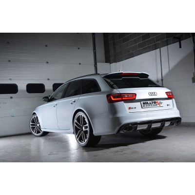 Audi RS6 4,0TFSi C7 Milltek Sport Turbo-Back avgassystem utan katalysator använder original avgasventiler - Non-Resonated (mindr