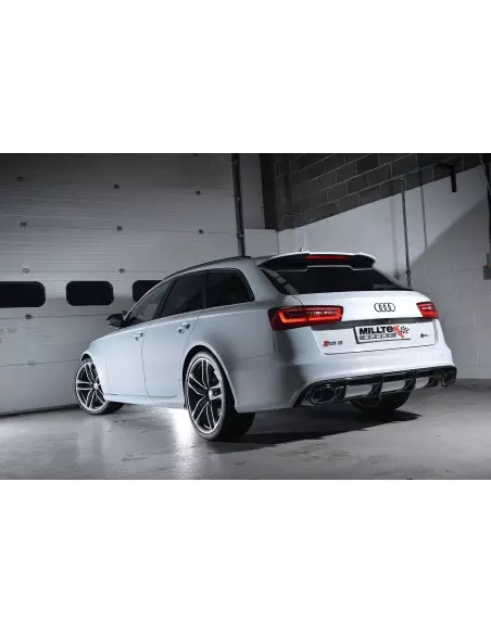 Audi RS6 4,0TFSi C7 Milltek Sport Turbo-Back avgassystem utan katalysator använder original avgasventiler - Non-Resonated (mindr