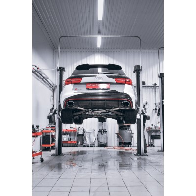 Audi RS6 4,0TFSi C7 Milltek Sport Turbo-Back avgassystem utan katalysator använder original avgasventiler - Resonated (dämpad)