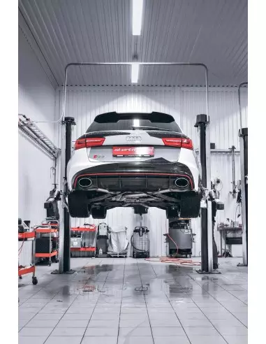 Audi RS6 4,0TFSi C7 Milltek Sport Turbo-Back avgassystem utan katalysator använder original avgasventiler - Road (mellan-dämpad)