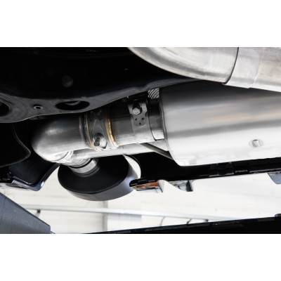 Audi TTRS 2,5TFSi 8S Milltek Sport 80mm Cat-Back 2x 170x107 Svarta Ovala utblås med avgasventiler - Non-Resonated (mindre-dämpad