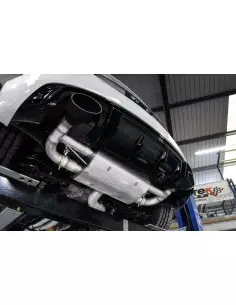 Audi TTRS 2,5TFSi 8S Milltek Sport 80mm Cat-Back 2x 170x107 Svarta Ovala utblås med avgasventiler - Resonated (dämpad) 2