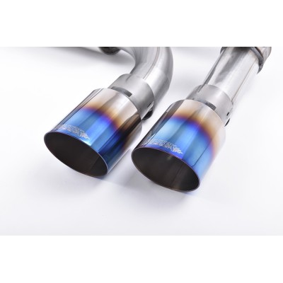 BMW M3 S58 G80 / G81 Milltek Sport Från Partikelfilter och bakåt (måste kapas) 4x GT100 Brända titan utblås med avgasventiler