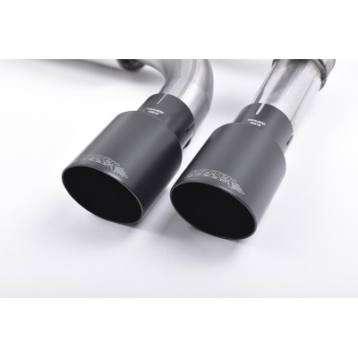 BMW M3 S58 G80 / G81 Milltek Sport Från Partikelfilter och bakåt (måste kapas) 4x GT100 Svarta utblås med avgasventiler