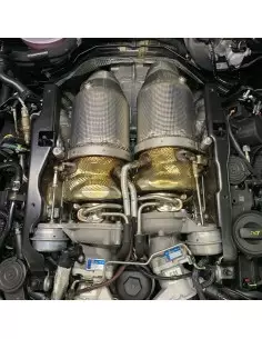 Audi RS6 4,0TFSi C8 Milltek Sport 3,15" Downpipes med värme skydd och 200 cells racekatalysatorer (till original avgassystem eft