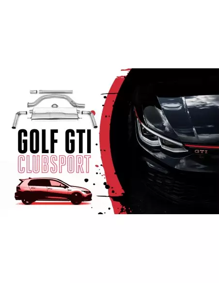 VW Golf 2,0TFSi GTi Clubsport mk8 Milltek Sport 3,15" (80mm) OPF-Back 2x 115 JET kolfiber utblås - Resonated (dämpad)