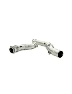 BMW M2 CS S55 F87 Akrapovic Downpipes i Rostfritt utan katalysatorer