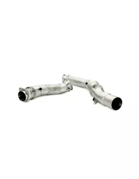 BMW M2 CS S55 F87 Akrapovic Downpipes i Rostfritt utan katalysatorer