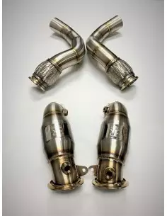 BMW M5 Competition OPF F90 Evolution Racewerks downpipes med racekatalysatorer 200Cell (OPF Delete)