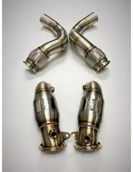 BMW M5 OPF F90 Evolution Racewerks downpipes med racekatalysatorer 200Cell (OPF Delete)