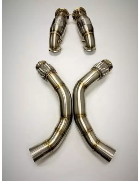 BMW M5 OPF F90 Evolution Racewerks downpipes med racekatalysatorer 200Cell (OPF Delete)