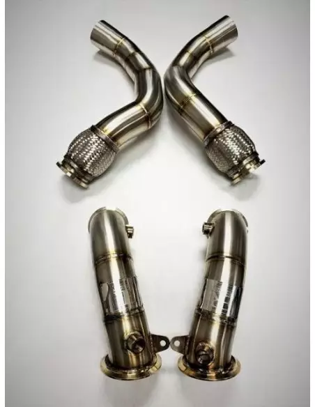 BMW M5 OPF F90 Evolution Racewerks downpipes utan katalysatorer (OPF delete)