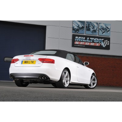 Audi A5 2,0TFSi S-line B8 Milltek Sport Cat-Back 4x 80 chrome GT utblås (kräver S5 diffuser)