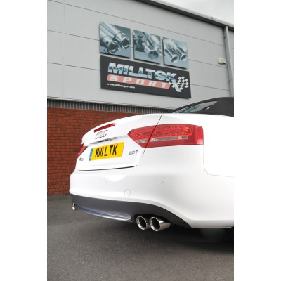 Audi A5 2,0TFSi S-line B8 Milltek Sport Cat-Back 4x 80 chrome GT utblås (kräver S5 diffuser)