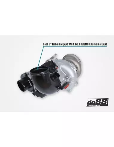 VAG MQB 2,0TFSi EA888 DO88 48,5mm inloppsrör (för OEM turbo) och svart slang till turbo (för OEM luftburk)