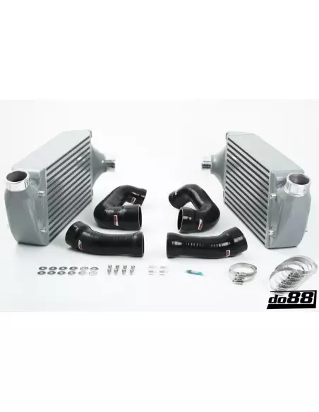Porsche 997.1 Turbo DO88 Intercooler kit med svarta slangar