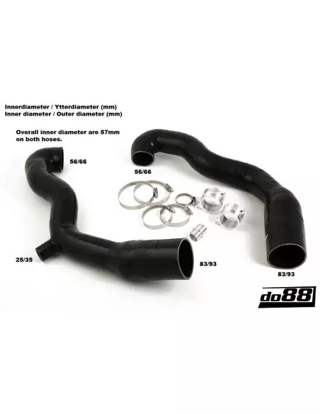 Porsche 997.1 GT2 DO88 Svarta Inloppsslangar till turbos