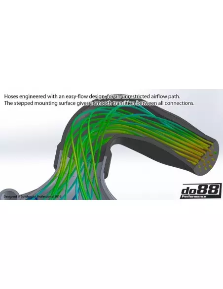 Porsche 997.1 GT2 DO88 Intercooler kit MERA med svarta slangar (för DO88 Y-rör)