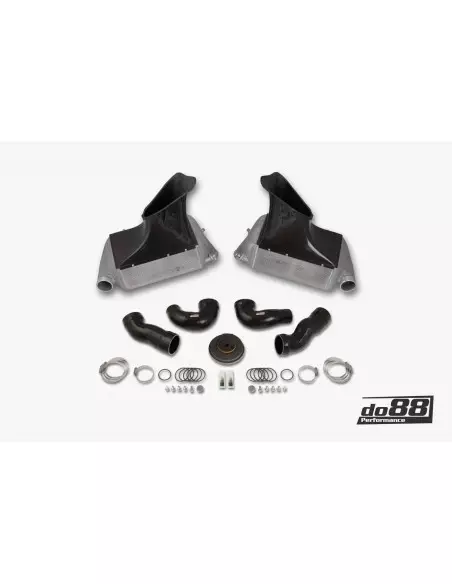 Porsche 997.1 GT2 DO88 Intercooler kit MERA med svarta slangar (för DO88 Y-rör)
