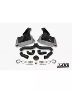Porsche 997.1 Turbo DO88 Intercooler kit Big Pack med svart aluminium Y-rör svarta slangar