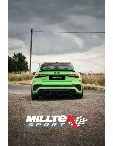 Audi RS3 2,5TFSi Sedan 8Y Milltek Sport 80mm OPF-Back med avgasventiler - Resonated (dämpad)