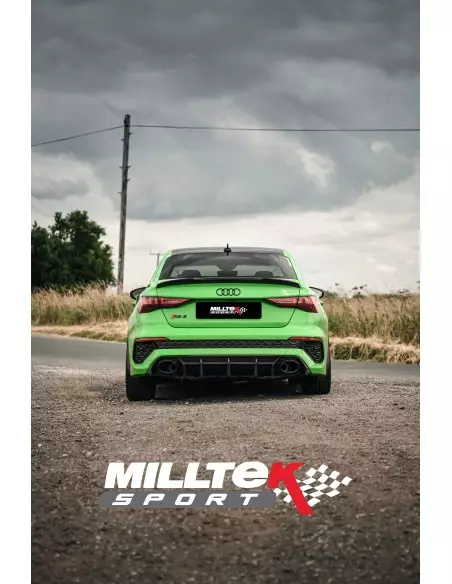 Audi RS3 2,5TFSi Sedan 8Y Milltek Sport 80mm OPF-Back med avgasventiler - Non-Resonated (mindre-dämpad)