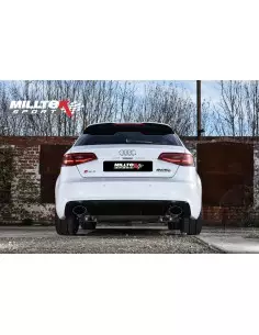 Audi RS3 2,5TFSi OPF Sportback 8V Facelift Milltek Sport 80mm Cat-Back 2x 170x107 Svarta Ovala utblås med avgasventiler - Resona