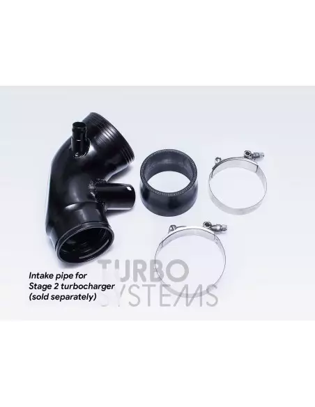 BMW 440i F32 / F33 B58 Turbo Systems turbo inlopps böj i svart målad aluminium