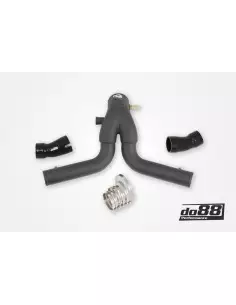 Porsche 991.2 Turbo DO88 Intercooler kit Big Pack med svart aluminium Y-rör svarta slangar 2