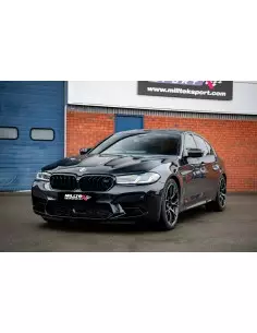 BMW M5 Competition OPF F90 Milltek Sport Cat-Back (OPF delete) 4x GT100 Kolfiber utblås med avgasventiler 2