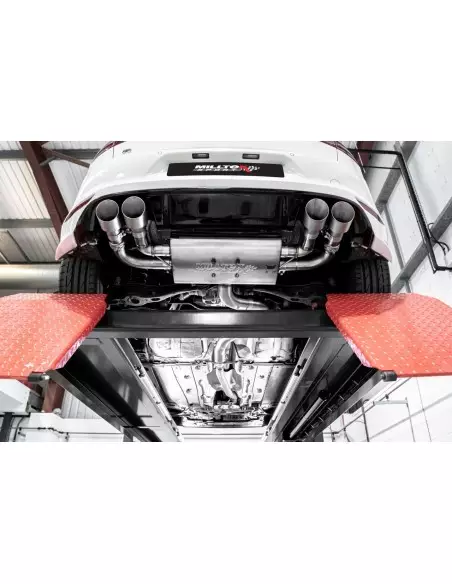 VW Golf R 3/5 dörrars mk7.5 Milltek Sport 3,15" (80mm) Cat-Back 4x 100 titan GT utblås (med original avgasstyrning) - Non-Resona
