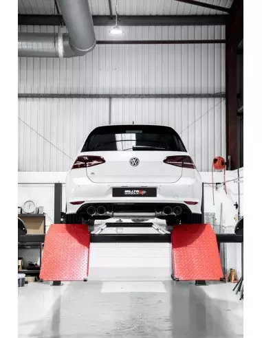 VW Golf R 3/5 dörrars mk7.5 Milltek Sport 3,15" (80mm) Cat-Back 4x 100 titan GT utblås (med original avgasstyrning) - Non-Resona